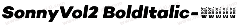 SonnyVol2 BoldItalic字体转换